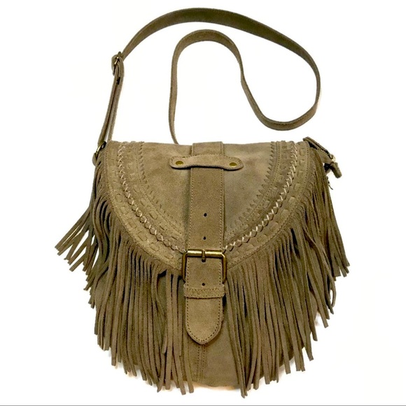 Warehouse Bags Genuine Suede Fringe Crossbody Bag Poshmark